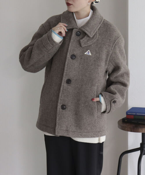 【GEVACO/ゲバコ】 ウールモッサステンカラーショートコート GEVACO ステンカラーコート 【GEVACO/ゲバコ】ウールモッサ ステン