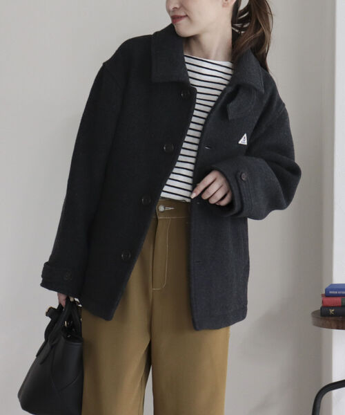 【GEVACO/ゲバコ】 ウールモッサステンカラーショートコート セール】【GEVACO/ゲバコ】ウールモッサ ステンカラーショートコート