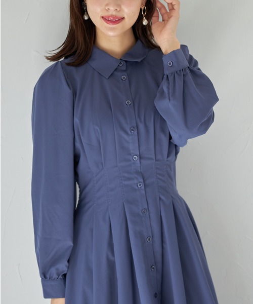 限定】バックレースアップウエストタックシャツワンピース（ワンピース