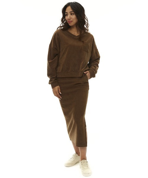 BILLABONG(ビラボン)の「【直営店限定】BILLABONG レディース CUT VELOURS LONG SKIRT ロングスカート 【2022年秋冬モデル】/ビラボンベロアスカート(スカート・レディース・ブラック/ブラウン・MEDIUM/LARGE)」の8枚目の写真
