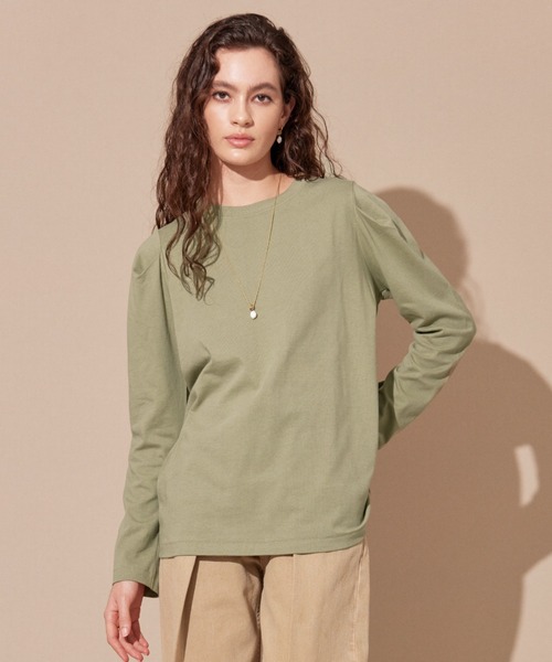カットソー(長袖/七分) ALEXIA STAM - Waffle Message Sleeve ALEXIA STAM（アリシアスタン）の「Waffle Message Sleeve Top
