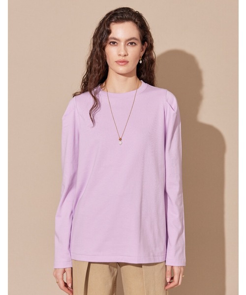 ALEXIA STAM（アリシアスタン）の「Tuck Sleeve Tee / タックスリーブT（Tシャツ/カットソー・レディース・カーキ/チャコールグレー/オフホワイト/パープル・FREE）」の15枚目の写真