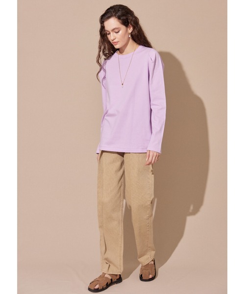 ALEXIA STAM（アリシアスタン）の「Tuck Sleeve Tee / タックスリーブT（Tシャツ/カットソー・レディース・カーキ/チャコールグレー/オフホワイト/パープル・FREE）」の16枚目の写真