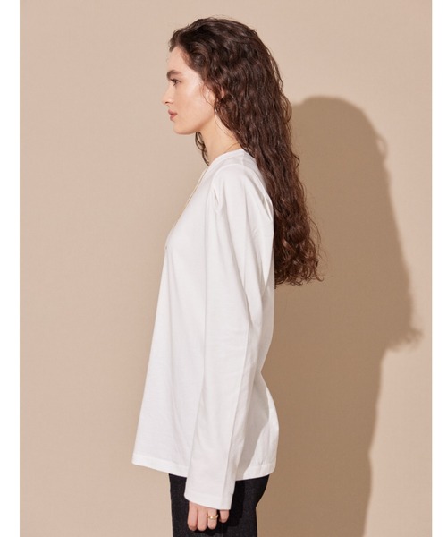 ALEXIA STAM（アリシアスタン）の「Tuck Sleeve Tee / タックスリーブT（Tシャツ/カットソー・レディース・カーキ/チャコールグレー/オフホワイト/パープル・FREE）」の6枚目の写真