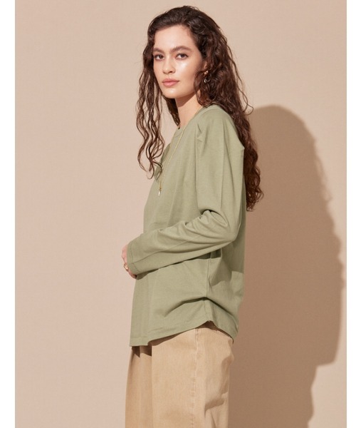 ALEXIA STAM（アリシアスタン）の「Tuck Sleeve Tee / タックスリーブT（Tシャツ/カットソー・レディース・カーキ/チャコールグレー/オフホワイト/パープル・FREE）」の14枚目の写真