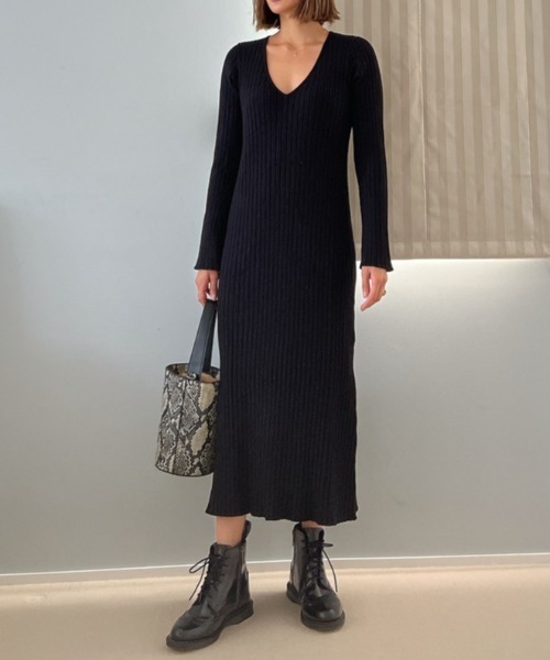 Vicente（ヴィセンテ）の「Grace knit onepiece（ワンピース・レディース・ブルー/ブラック/ホワイト・FREE）」の16枚目の写真