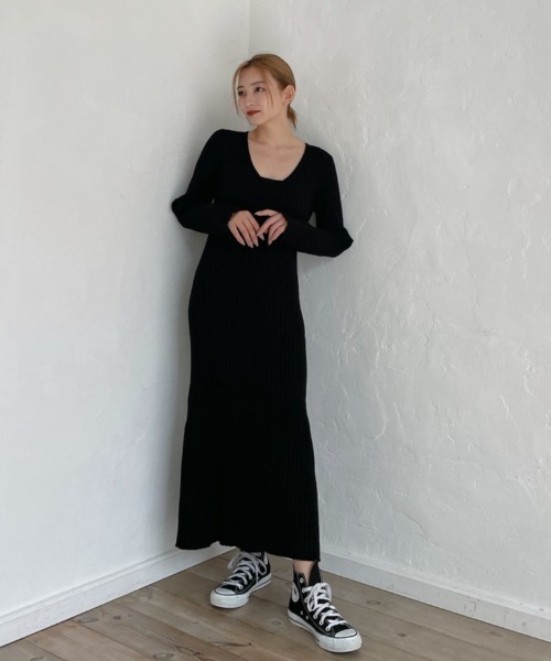 Vicente（ヴィセンテ）の「Grace knit onepiece（ワンピース・レディース・ブルー/ブラック/ホワイト・FREE）」の14枚目の写真