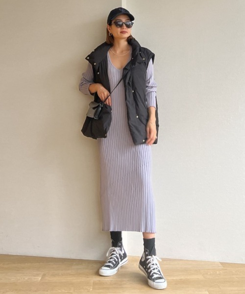 Vicente（ヴィセンテ）の「Grace knit onepiece（ワンピース・レディース・ブルー/ブラック/ホワイト・FREE）」の21枚目の写真