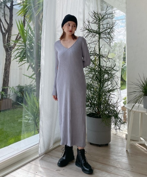 Vicente（ヴィセンテ）の「Grace knit onepiece（ワンピース・レディース・ブルー/ブラック/ホワイト・FREE）」の22枚目の写真