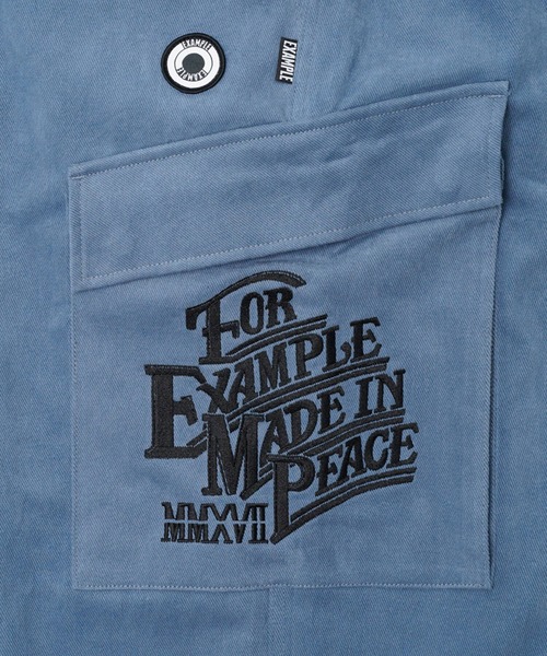 EXAMPLE(エグザンプル)の「EXAPLE EX MADE IN PEACE CARGO PANTS(カーゴパンツ・メンズ・オリーブ/ブルー系/ブラック・L/M/XL)」の13枚目の写真