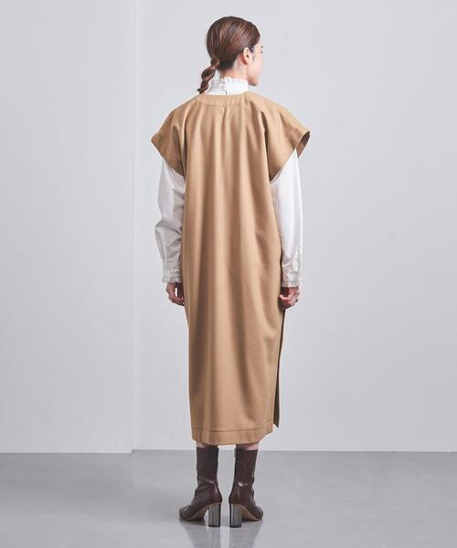 SACRA(サクラ)の「<SACRA>MLT Vネック ワンピース(ワンピース・レディース・ブラック/ベージュ・38)」の3枚目の写真