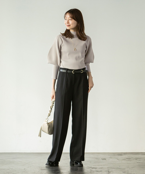 Noble（ノーブル）の「《追加》バルーンスリーブニット（ニット/セーター・レディース・ブラック/ベージュ・FREE）」の8枚目の写真