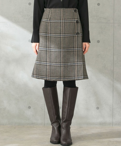 URBAN RESEARCH ROSSO（アーバンリサーチロッソ）の「リバーチェックスカート（スカート・レディース・ブラウン系その他/ベージュ系その他/ブルー系その他・36/38）」の21枚目の写真