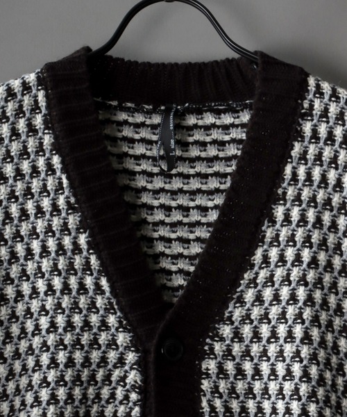 SITRY（シトリー）の「Balloon Sleeve Big silhouette Jacquard Knit Cardigan/バルーンスリーブ ビッグシルエット ジャガード ニット カーディガン/カーデ（カーディガン/ボレロ・メンズ・ブラック/ネイビー/グリーン・M/L/XL）」の4枚目の写真