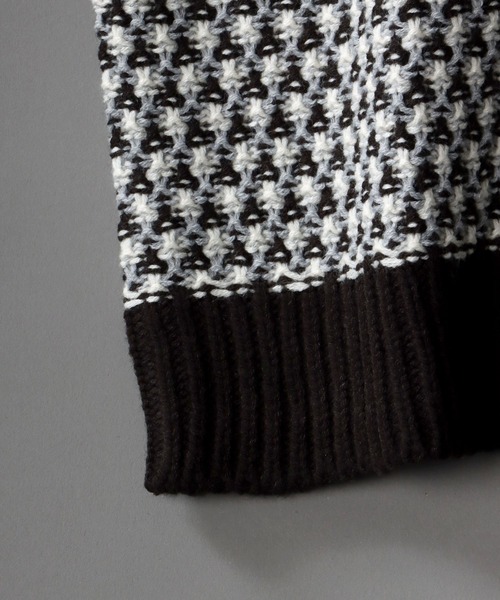 SITRY（シトリー）の「Balloon Sleeve Big silhouette Jacquard Knit Cardigan/バルーンスリーブ ビッグシルエット ジャガード ニット カーディガン/カーデ（カーディガン/ボレロ・メンズ・ブラック/ネイビー/グリーン・M/L/XL）」の6枚目の写真