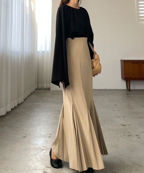 Louere（ルエレ）の「ハイウエストプリーツマーメイドスカート  