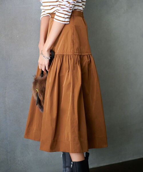 セール】メモリータフタ ティアード スカート（スカート）｜23区