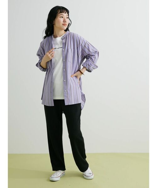 CRAFT STANDARD BOUTIQUE（クラフトスタンダードブティック）の「バンドカラーシャツ（シャツ/ブラウス・レディース・グレー系その他2/グリーン系その他3/ラベンダー/ブルー系その他6/オフホワイト・S/M/L）」の7枚目の写真