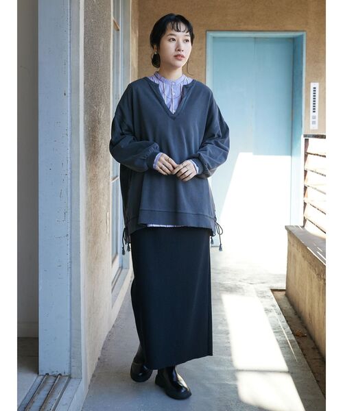 CRAFT STANDARD BOUTIQUE（クラフトスタンダードブティック）の「バンドカラーシャツ（シャツ/ブラウス・レディース・グレー系その他2/グリーン系その他3/ラベンダー/ブルー系その他6/オフホワイト・S/M/L）」の9枚目の写真