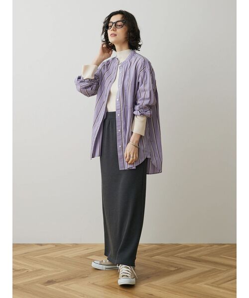 CRAFT STANDARD BOUTIQUE（クラフトスタンダードブティック）の「バンドカラーシャツ（シャツ/ブラウス・レディース・グレー系その他2/グリーン系その他3/ラベンダー/ブルー系その他6/オフホワイト・S/M/L）」の10枚目の写真