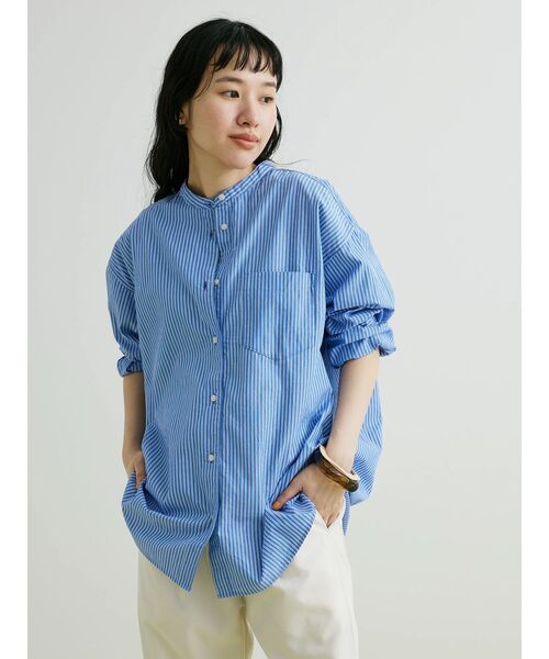 CRAFT STANDARD BOUTIQUE（クラフトスタンダードブティック）の「バンドカラーシャツ（シャツ/ブラウス・レディース・グレー系その他2/グリーン系その他3/ラベンダー/ブルー系その他6/オフホワイト・S/M/L）」の13枚目の写真