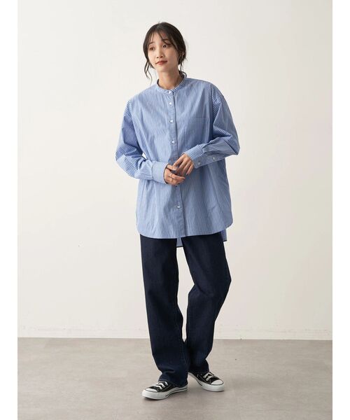 CRAFT STANDARD BOUTIQUE（クラフトスタンダードブティック）の「バンドカラーシャツ（シャツ/ブラウス・レディース・グレー系その他2/グリーン系その他3/ラベンダー/ブルー系その他6/オフホワイト・S/M/L）」の15枚目の写真