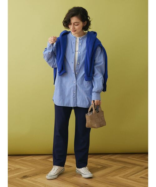 CRAFT STANDARD BOUTIQUE（クラフトスタンダードブティック）の「バンドカラーシャツ（シャツ/ブラウス・レディース・グレー系その他2/グリーン系その他3/ラベンダー/ブルー系その他6/オフホワイト・S/M/L）」の16枚目の写真