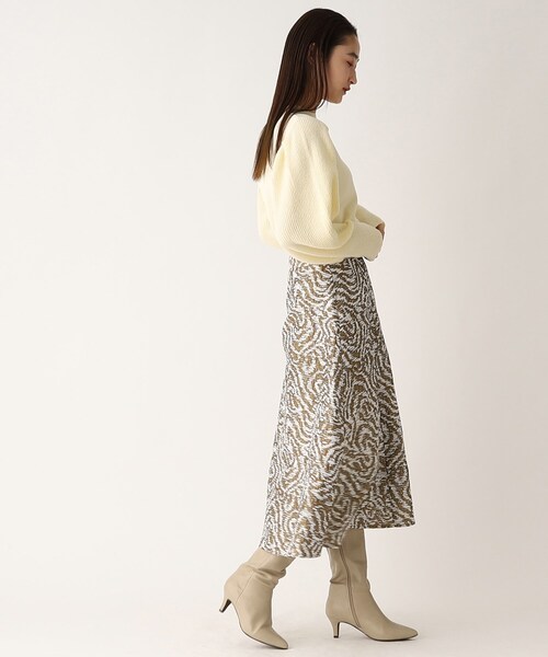 OPAQUE.CLIP(オペークドットクリップ)の「◆ジャカードフレアスカート(スカート・レディース・ブラック系/ベージュ系・38/40)」の6枚目の写真