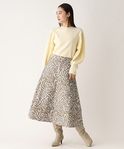 OPAQUE.CLIP(オペークドットクリップ)の「◆ジャカードフレアスカート(スカート・レディース・ブラック系/ベージュ系・38/40)」の7枚目の写真