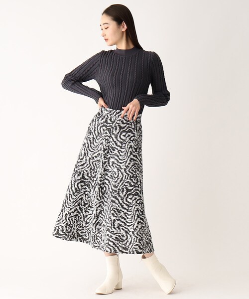 OPAQUE.CLIP(オペークドットクリップ)の「◆ジャカードフレアスカート(スカート・レディース・ブラック系/ベージュ系・38/40)」の14枚目の写真