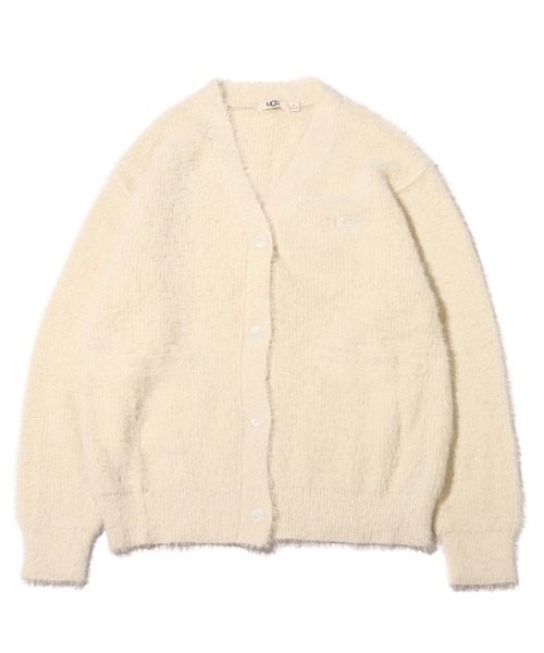 UGG(アグ)の「UGG@mos シャギーニットカーディガン / アグ シャギーニットカーディガン(カーディガン/ボレロ・レディース・グリーン/アイボリー/ブラウン・M/L)」の2枚目の写真