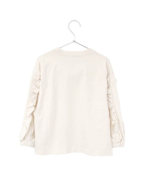 MAKE YOUR DAY(メイクユアデイ)の「無地とボーダー袖フリル長袖Tシャツ■80~140cm(Tシャツ/カットソー・キッズ・ブルー/ブラック/ラベンダー/オフホワイト・110/130/140/100/120/90/80)」の16枚目の写真