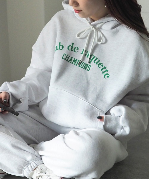 Riberry（リベリー）の「裏起毛パーカー/スウェット セットアップ（パーカー・レディース・グレー/オートミール・FREE）」の7枚目の写真