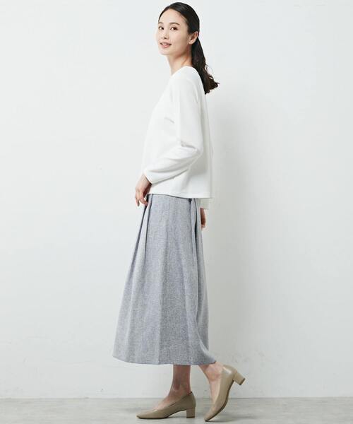 MELROSE claire（メルローズ クレール）の「【ツィードタックスリットスカート】（スカート・レディース・ブラック/オフホワイト/ネイビー・FREE）」の6枚目の写真