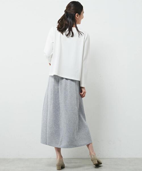 MELROSE claire（メルローズ クレール）の「【ツィードタックスリットスカート】（スカート・レディース・ブラック/オフホワイト/ネイビー・FREE）」の7枚目の写真