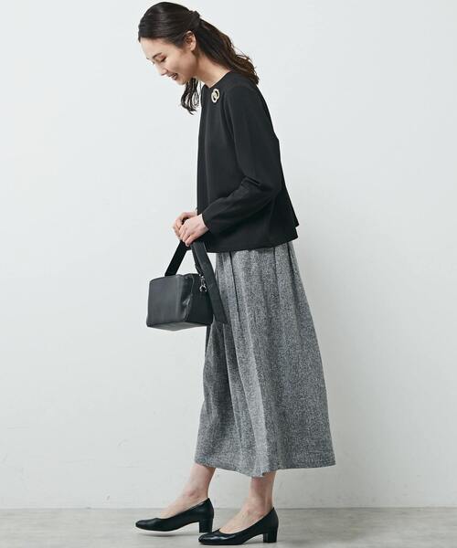 MELROSE claire（メルローズ クレール）の「【ツィードタックスリットスカート】（スカート・レディース・ブラック/オフホワイト/ネイビー・FREE）」の14枚目の写真
