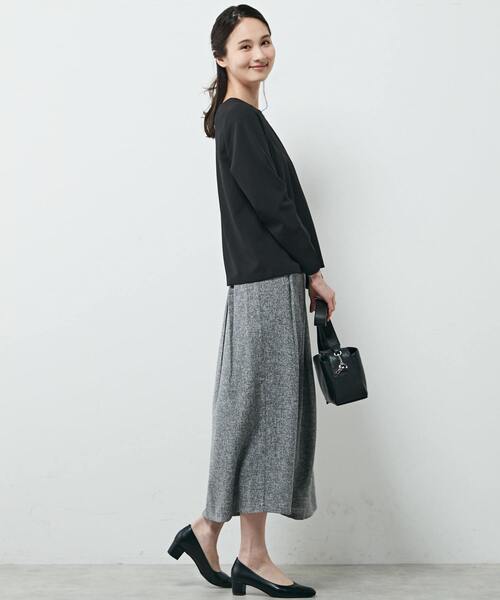 MELROSE claire（メルローズ クレール）の「【ツィードタックスリットスカート】（スカート・レディース・ブラック/オフホワイト/ネイビー・FREE）」の18枚目の写真