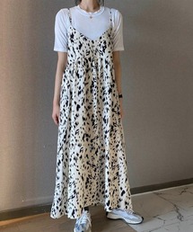 モノトーン柄キャミワンピース