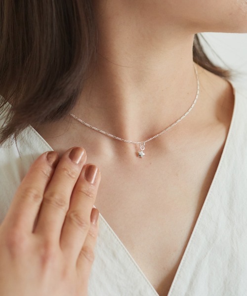 シルバー 編み込み ネックレス*4 シルバー925 フォックステールチェーン ネックレス 幅3mm 60cm