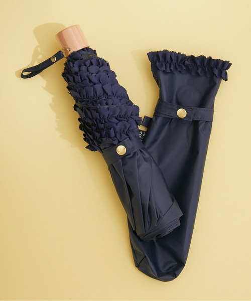 【KATHARINEROSS】niftycolors最強の一級遮光晴雨兼用軽量160gヒートカットフリルPU折りたたみ日傘WEB限定