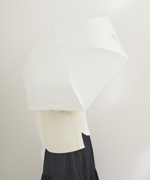 【KATHARINEROSS】niftycolors最強の一級遮光晴雨兼用軽量160gヒートカットフリルPU折りたたみ日傘WEB限定