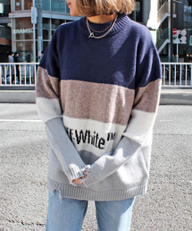 OFF-WHITE オフホワイト セーター ニット 上着 男女兼用 長袖 グレー 楽天市場】ニット Vネック メンズ 秋 秋服 冬 冬服 セーター