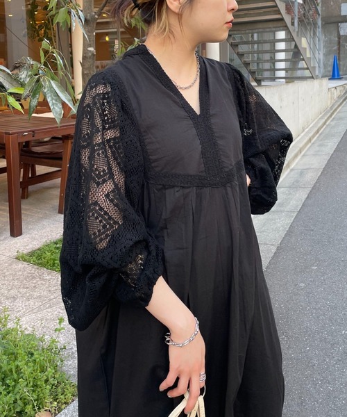 CIAOPANIC(チャオパニック)の「レースボリュームスリーブワンピース(ワンピース・レディース・ブラック/オフホワイト/キャメル・FREE)」の17枚目の写真