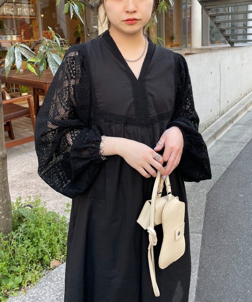 CIAOPANIC(チャオパニック)の「レースボリュームスリーブワンピース(ワンピース・レディース・ブラック/オフホワイト/キャメル・FREE)」の19枚目の写真
