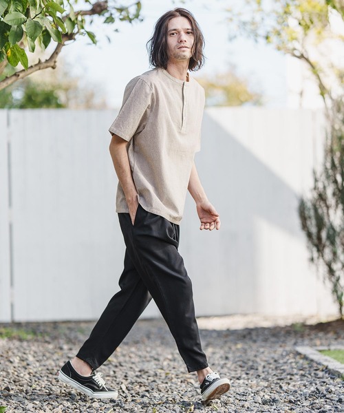 CAMBIO(カンビオ)の「mhs1981- Sleeping Stripe Short Sleeve Shirts スリーピングシャツ(シャツ/ブラウス・メンズ・ネイビー/ブラウン系その他・M/L)」の8枚目の写真