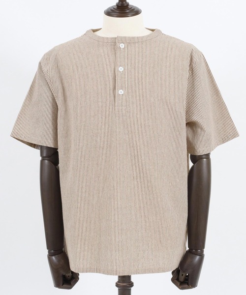 CAMBIO(カンビオ)の「mhs1981- Sleeping Stripe Short Sleeve Shirts スリーピングシャツ(シャツ/ブラウス・メンズ・ネイビー/ブラウン系その他・M/L)」の15枚目の写真