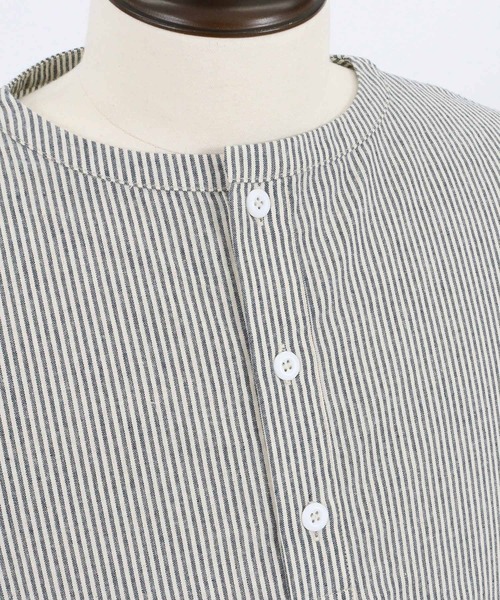 CAMBIO(カンビオ)の「mhs1981- Sleeping Stripe Short Sleeve Shirts スリーピングシャツ(シャツ/ブラウス・メンズ・ネイビー/ブラウン系その他・M/L)」の20枚目の写真