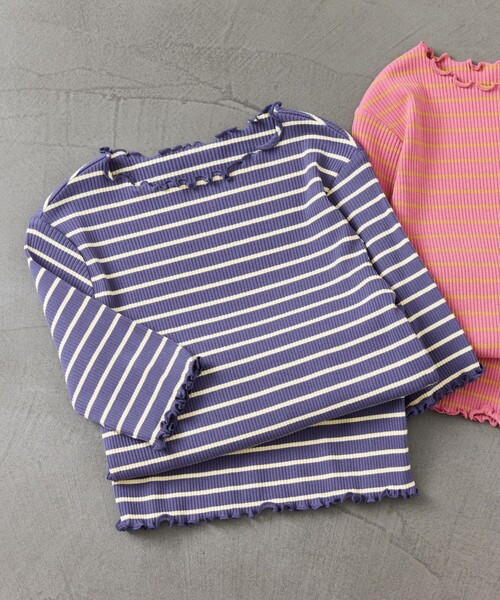 FREAK'S STORE（フリークスストア）の「【限定展開】メローボーダー半袖Tシャツ（Tシャツ/カットソー・レディース・ストライプ/ピンク/グリーン/パープル/ブラウン・ﾌﾘ-）」の4枚目の写真