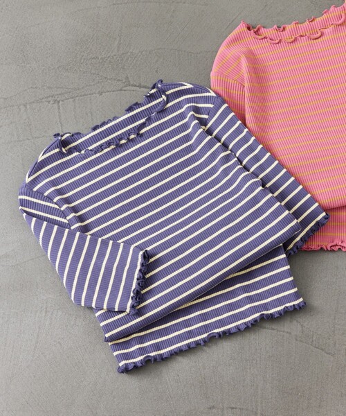 FREAK'S STORE（フリークスストア）の「【限定展開】メローボーダー半袖Tシャツ（Tシャツ/カットソー・レディース・ストライプ/ピンク/グリーン/パープル/ブラウン・ﾌﾘ-）」の17枚目の写真