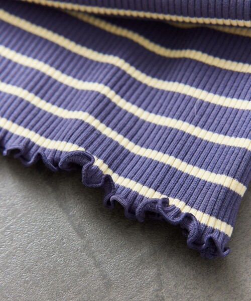 FREAK'S STORE（フリークスストア）の「【限定展開】メローボーダー半袖Tシャツ（Tシャツ/カットソー・レディース・ストライプ/ピンク/グリーン/パープル/ブラウン・ﾌﾘ-）」の6枚目の写真